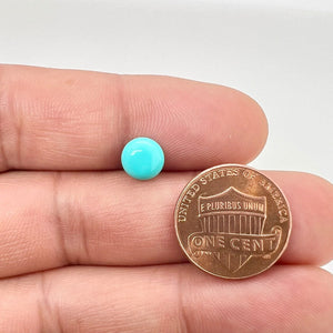 Round Synthetic Turquoise Cabs with Flat Bottom - 7.6mm Gemstones for Crafting & Design