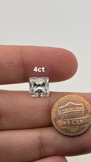 Lab Grown Elongated Square Princess 1-4 Carats EF Color VS1 Clarity IGI Certified for Rings, Earrings, and Necklaces