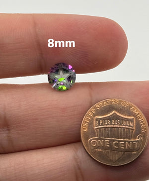 Mystic Green Topaz Round Texas Star Cut AAA Loose Gemstone Available in 5MM-10MM