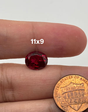 Synthetic Corundum Ruby Oval Cut