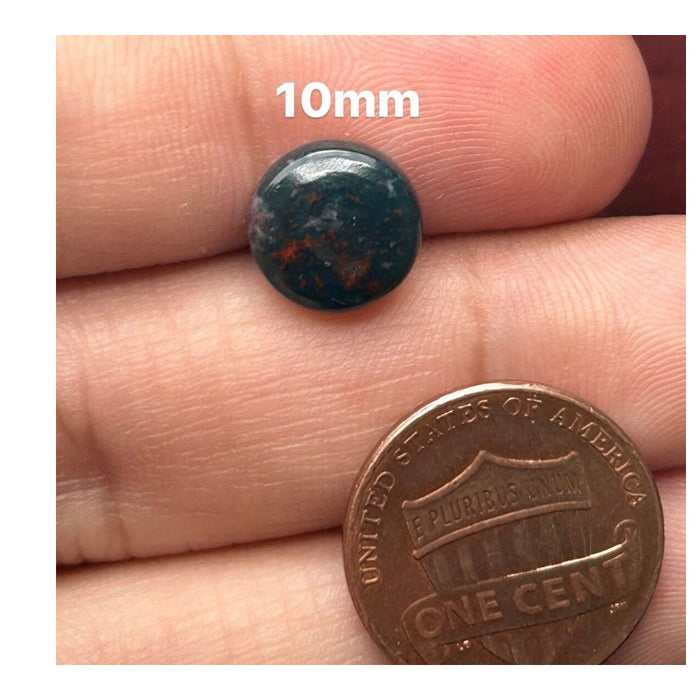 Natural Bloodstone Round Shape Calibrated Cabochon AAA Quality with More Red spots Flat Back Stones Available in 4MM-18MM