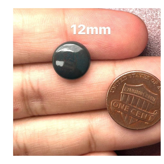 Natural Bloodstone Round Shape Calibrated Cabochon AA Quality with Less Red spots Available in 4MM-18MM