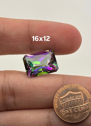 Natural Mystic Green Topaz Emerald Radiant Cut AAA Loose Gemstones Available in 5x3MM-18x13MM