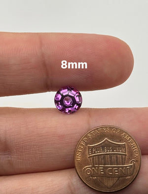 Synthetic Purple Sapphire AAA Quality Round Step Cut for Jewelry Making Available in 8MM