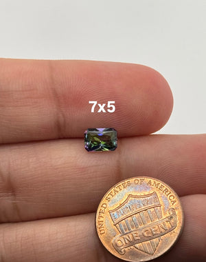 Natural Mystic Green Topaz Emerald Radiant Cut AAA Loose Gemstones Available in 5x3MM-18x13MM