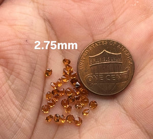 Natural Spessartite Garnet Round 1.5mm-3mm – AAA Quality Loose Orange Garnet Parcel for Jewelry Making