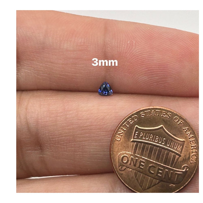 Synthetic Trillion Cut Swiss Made Rough Blue Sapphire Available in 3MM-10MM