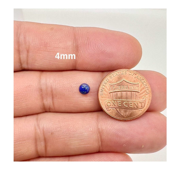 Natural Lapis Round Shape Calibrated Cabochon Flat Back Available in 4MM-10MM