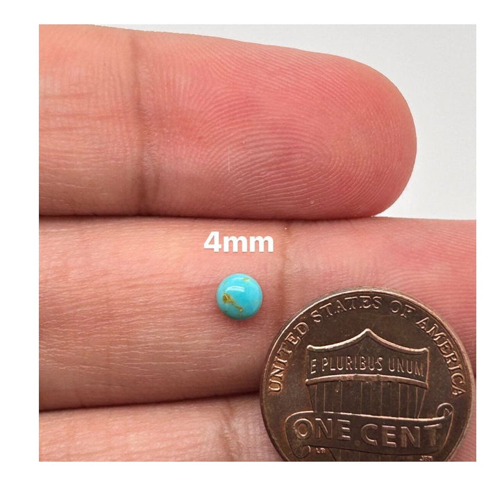 Natural Kingman Turquoise Round Shape Calibrated Cabochon Available in 4MM-10MM