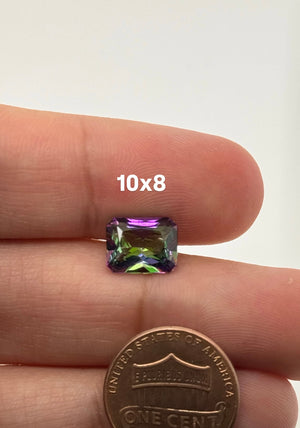 Natural Mystic Green Topaz Emerald Radiant Cut AAA Loose Gemstones Available in 5x3MM-18x13MM