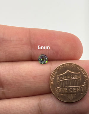 Mystic Green Topaz Round Texas Star Cut AAA Loose Gemstone Available in 5MM-10MM