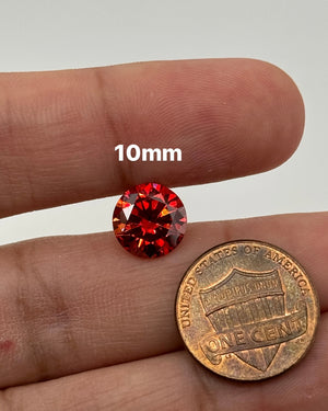 Pigeon Blood Red Round Cut Moissanite 4MM-10MM