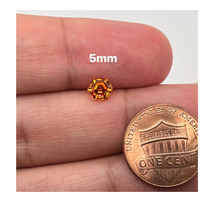 Synthetic Orange Sapphire Hexagon Shape AAA Quality Loose Gemstone 5MM-8MM