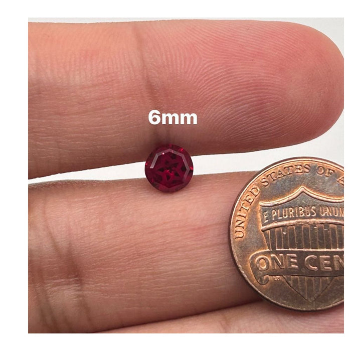 Synthetic Texas Star Cut Swiss Rough Corundum Ruby Precision Cut Available in 6MM-10MM