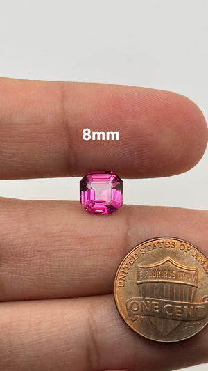 Natural Pure Pink Topaz Asscher Cut AAA Loose Gemstone Available in 5MM-10MM