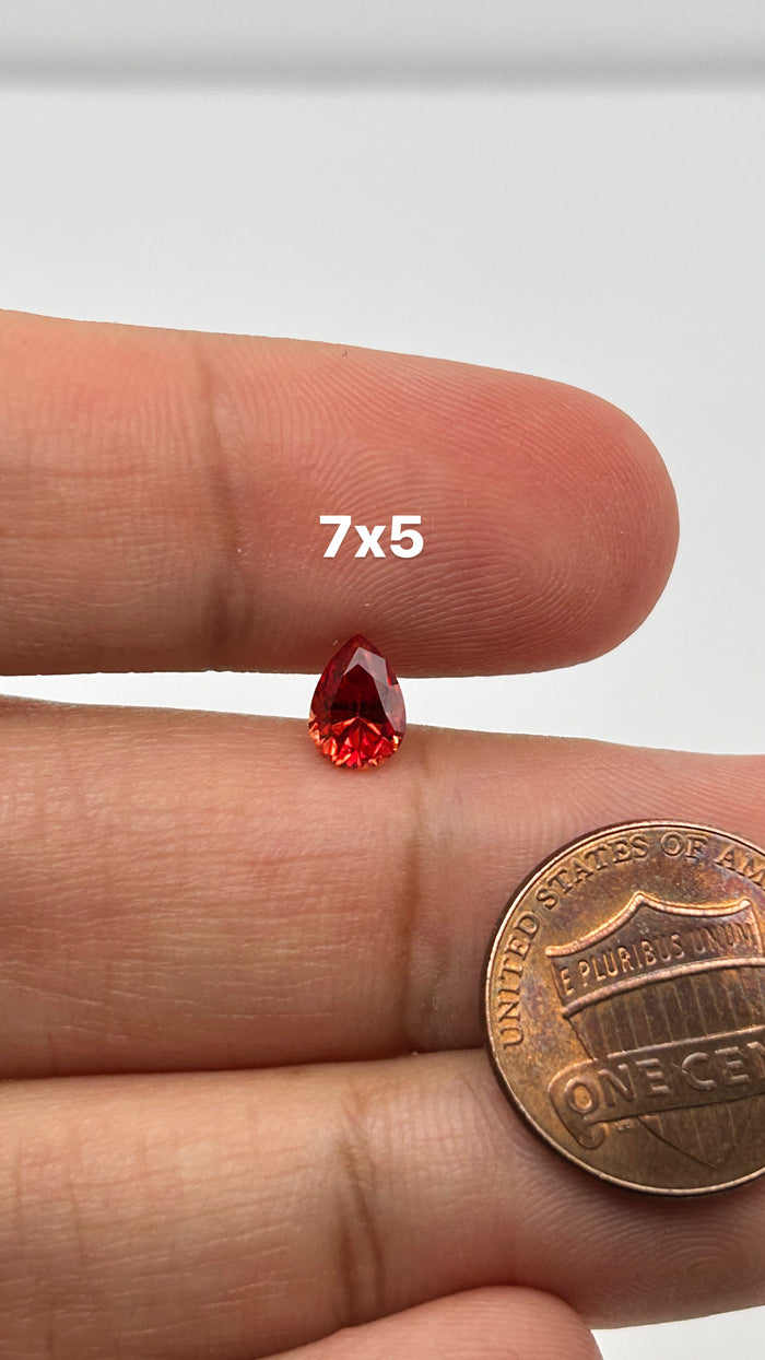 Pigeon Blood Red Pear Cut Moissanite 7x5MM-9x6MM