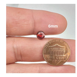 Natural Mozambique Garnet Round Shape AA Calibrated Cabochon Flat Back Stones Available in 3MM-7MM