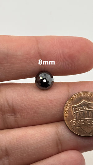 Loose Black Moissanite Beads - Side-Drilled, 2mm to 8mm Sizes, High-Quality Gemstone Beads for Jewelry Making