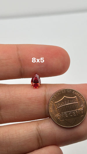 Pigeon Blood Red Pear Cut Moissanite 7x5MM-9x6MM