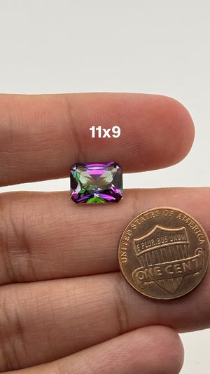 Natural Mystic Green Topaz Emerald Radiant Cut AAA Loose Gemstones Available in 5x3MM-18x13MM