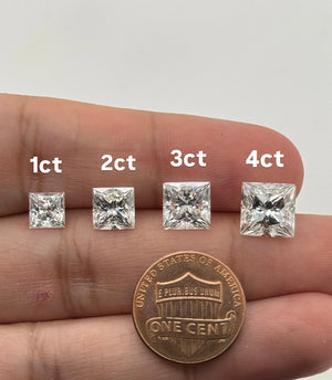 Lab Grown Elongated Square Princess 1-4 Carats EF Color VS1 Clarity IGI Certified for Rings, Earrings, and Necklaces