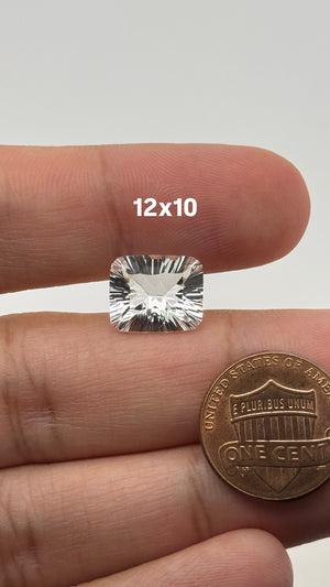 Natural Emerald Cut Rock Crystal Quartz AAA Quality Available in 12x10MM