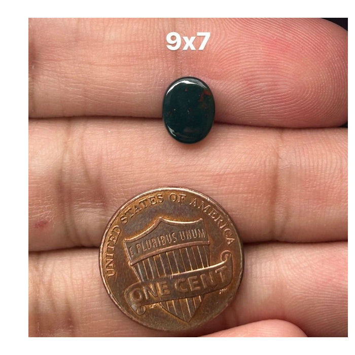 Natural Bloodstone Oval Buff Flat Top-cut AA Quality with Less Red Spots Available in 9x7MM-16x12MM