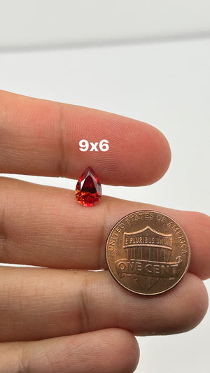 Pigeon Blood Red Pear Cut Moissanite 7x5MM-9x6MM