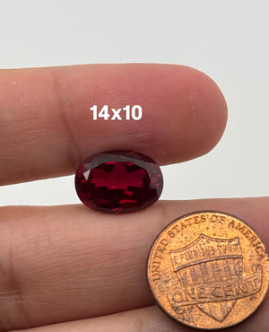 Synthetic Corundum Ruby Oval Cut