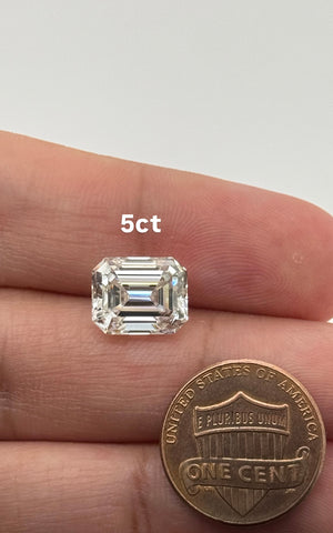 Lab Grown Diamond Emerald Cut 1-5 Carats EF Color VS1 Clarity IGI Certified for Rings, Earrings, and Necklaces