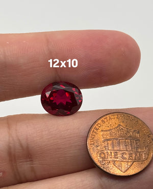 Synthetic Corundum Ruby Oval Cut