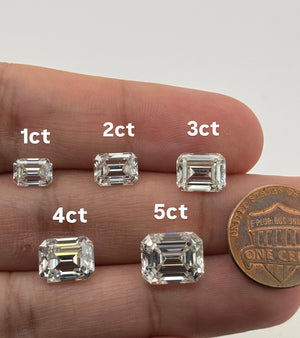 Lab Grown Diamond Emerald Cut 1-5 Carats EF Color VS1 Clarity IGI Certified for Rings, Earrings, and Necklaces