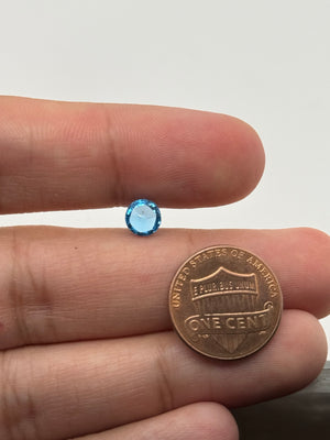 Swiss Blue Topaz - Kaleidoscope Cut - 5.5mm Round Loose Gemstone