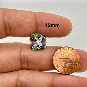 Natural Mystic Green Topaz Cushion AAA Loose Gemstone Available in 5MM-12MM