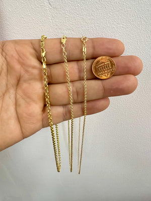 14k Yellow Gold Rolo Chain, Solid Gold Chain Necklace 18 Inches, 1.9mm - 3.2mm Thick, 14k Gold Rolo Link Chain, Gold Necklace for Pendants