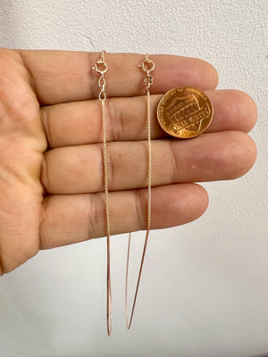 14k Pink Gold Wheat Chain 18 Inches, Round Wheat Necklace, 0.85mm - 1mm Thickness, Solid Gold Chain for Pendants, Delicate Gold Chain