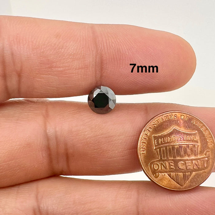 Lab Created Round Black Moissanite