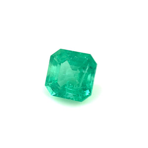 Natural Green Emerald Asscher Cut Gemstone - 7x7mm, 1.77ct Loose Stone for Jewelry Making, May Birthstone, AAA Quality Emerald