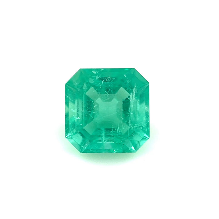 Natural Green Emerald Asscher Cut Gemstone - 7x7mm, 1.77ct Loose Stone for Jewelry Making, May Birthstone, AAA Quality Emerald