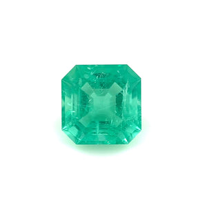 Natural Green Emerald Asscher Cut Gemstone - 7x7mm, 1.54ct Loose Stone for Jewelry Making, May Birthstone, AAA Quality Emerald