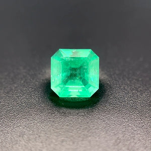 Natural Green Emerald Asscher Cut Gemstone - 7x7mm, 1.77ct Loose Stone for Jewelry Making, May Birthstone, AAA Quality Emerald