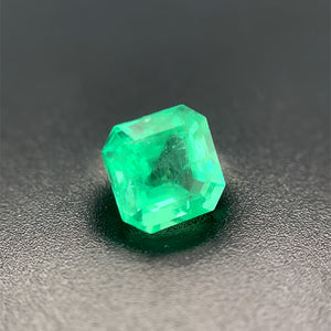 Natural Green Emerald Asscher Cut Gemstone - 7x7mm, 1.77ct Loose Stone for Jewelry Making, May Birthstone, AAA Quality Emerald