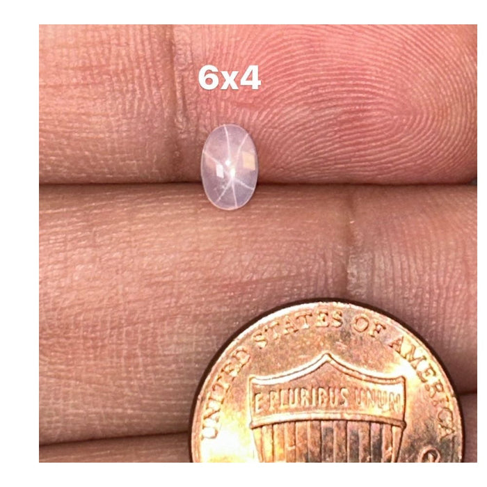 Loose Lab-Created Star White Sapphire Transparent Oval Cab Available in 6x4mm - 10x8mm