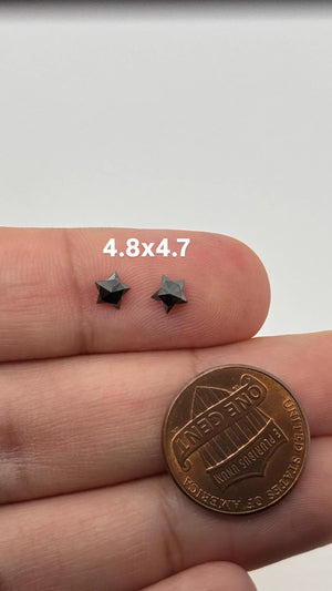 Loose Black Diamond Pair – 5 Star Quality, Flat Back – Perfect for Earrings, Custom Jewelry, Gemstones 4.8x4.7mm - 8.8mm