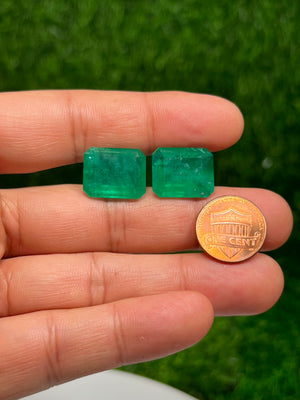 Rare Natural Emerald Gemstone – 28.50 Carats Pair Loose AA Quality Emerald for Jewelry, One-of-a-Kind Collector’s Gem, Green Emerald Stone