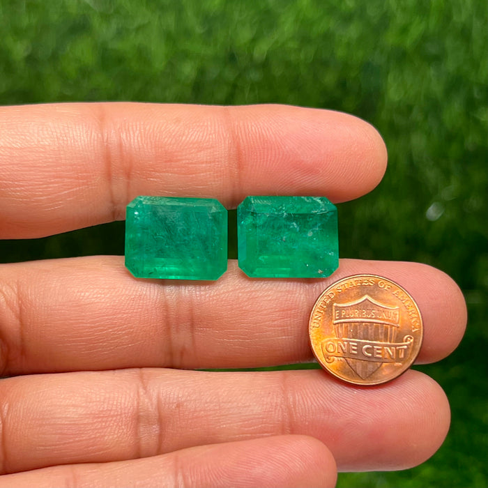 Rare Natural Emerald Gemstone – 28.50 Carats Pair Loose AA Quality Emerald for Jewelry, One-of-a-Kind Collector’s Gem, Green Emerald Stone