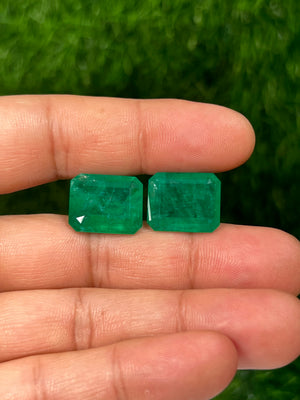 Rare Natural Emerald Gemstone – 28.50 Carats Pair Loose AA Quality Emerald for Jewelry, One-of-a-Kind Collector’s Gem, Green Emerald Stone