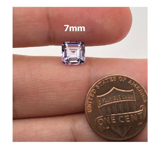 Loose Rose Amethyst Asscher Cut Gemstone Available in 6mm - 10mm