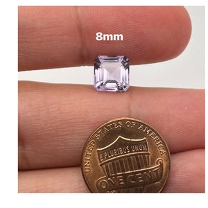 Loose Rose Amethyst Asscher Cut Gemstone Available in 6mm - 10mm