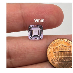 Loose Rose Amethyst Asscher Cut Gemstone Available in 6mm - 10mm